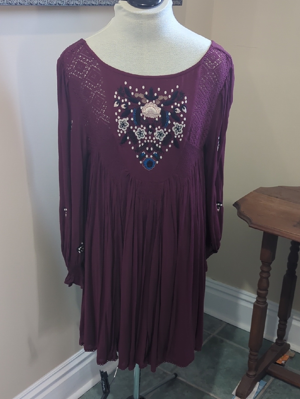 Free People Mohave mini dress, plum, size M, NWT
